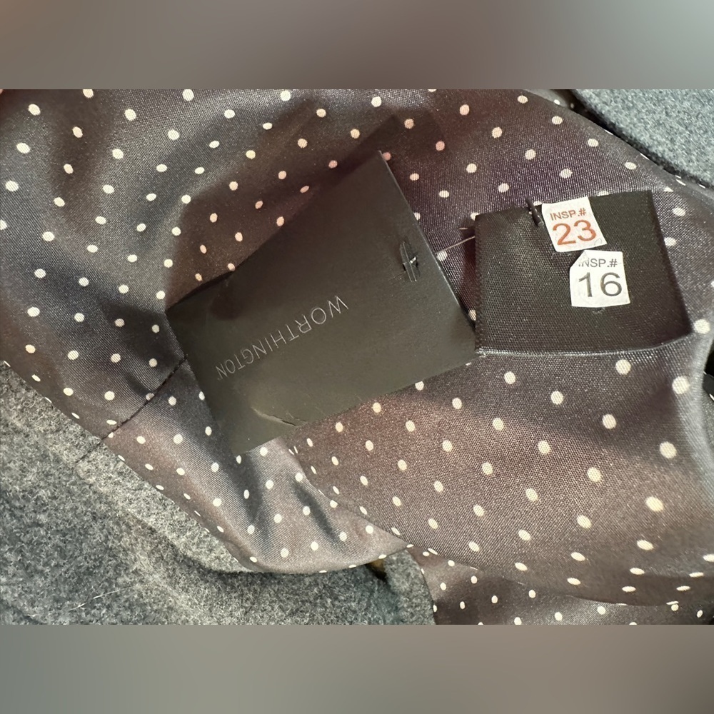 NWT Worthington Wool Blend Lined Pea Coat Medium Charcoal Gray Women’s Size 3X - Picture 9 of 10